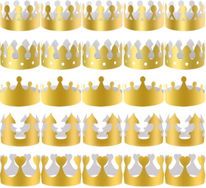 Party Hats 40 Pieces Paper Crowns Golden GR49864