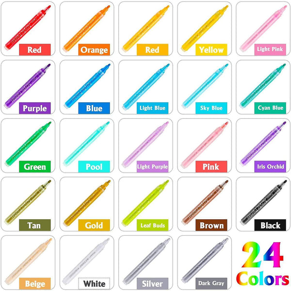 Acrylic Paint Marker Pens 24 Colors Prem GR3377