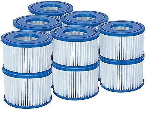 12 Bestway Filter Cartridge Standard: 6 X Twin Pack (white And Blue) Pool & Spa Filters