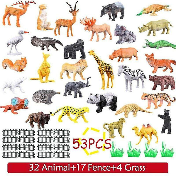 Ant Farms 53x Wild Animals Figures Safari Farm Toy Kid Christmas gift