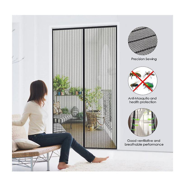 120cm*220cm Magnetic Mosquito Net Door Curtain Anti Fly Adhesive Strip 80 * 200cm Automatic Closing Ultra Fine Mesh Easy Tool-free Installation For Children And P Home Doors