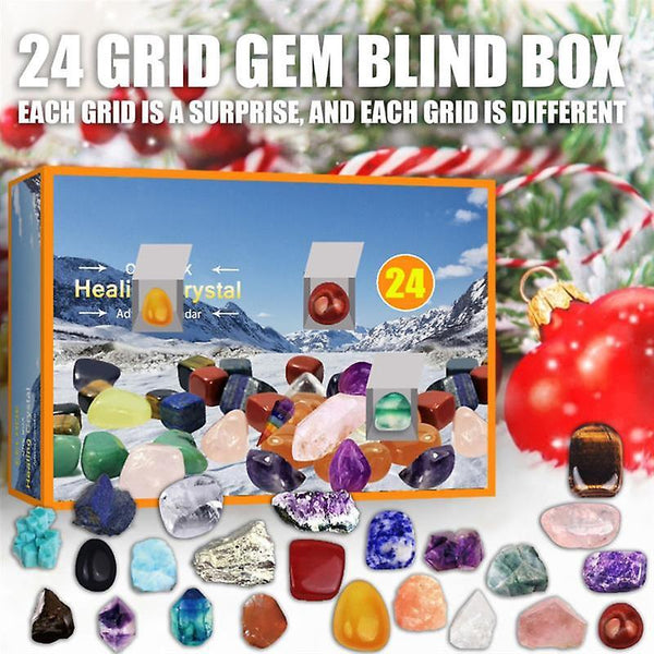 Christmas gift kids As shown 24 Days Advent Calendar Toy For Kids 24 Box Gemstones Home Decoration O