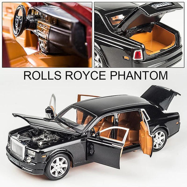 Toy cars 1:24 rolls royce phantom cohes alloy toys black