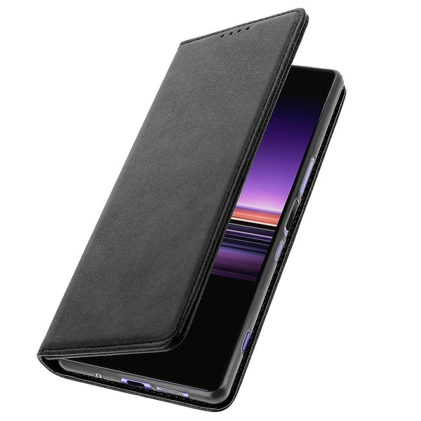 Phone cases sony xperia 1 case card holder stand black silicone case black