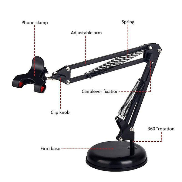 Phone stands bracket mount adjustable long arm phone holder