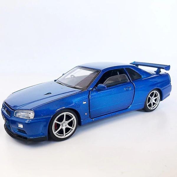 Toy Cars 1/32 Alloy R34 SKYLINE GTR Toy Car Model Blue