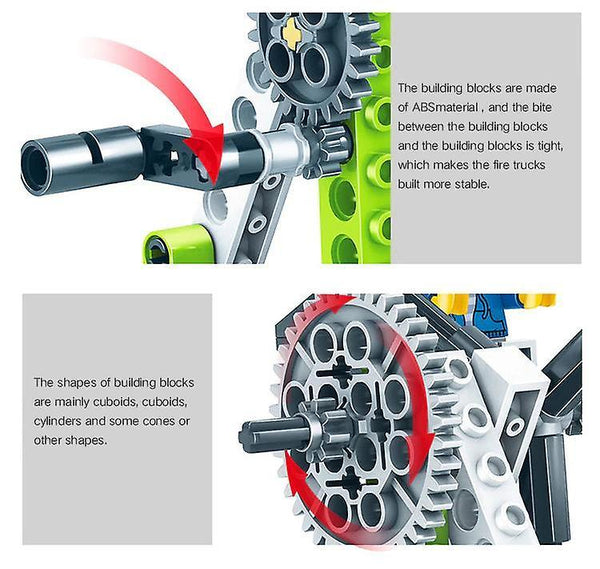 Wooden Blocks Mechanical Gear Technic manual building blocks