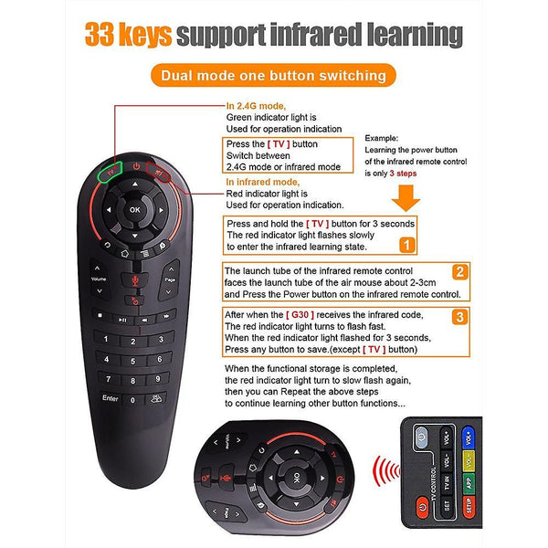 Remote controls g30s air mouse wireless keyboard voice remote control