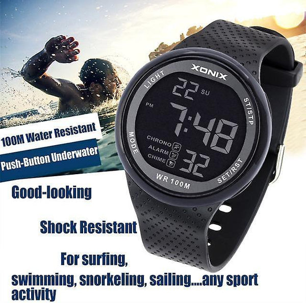 Watches professional diving swim watch men 100m waterproof digital sport watches black