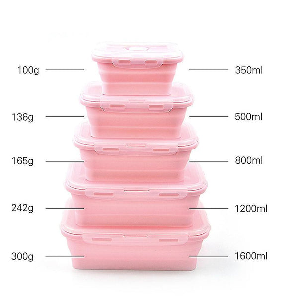 Lunch boxes totes bento box lunch box silicone folding food container blue 350/500/800ml 3 piece set