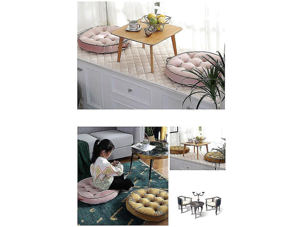 Chaises round floor cushions with handles non slip seat cushions 58cm beige