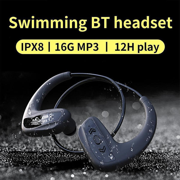 Mp3 players earphone ipx8 waterproof 16gb mp3 player black