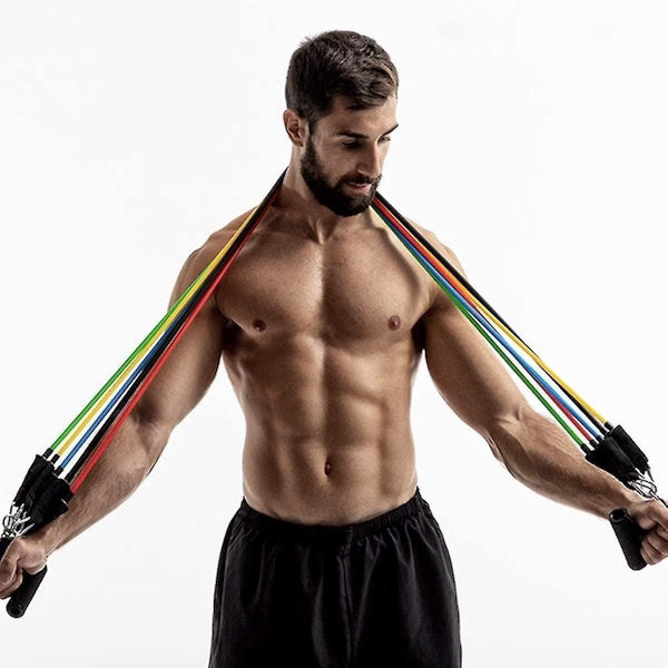 Exercise bands set of 5x training straps - different intensity levels