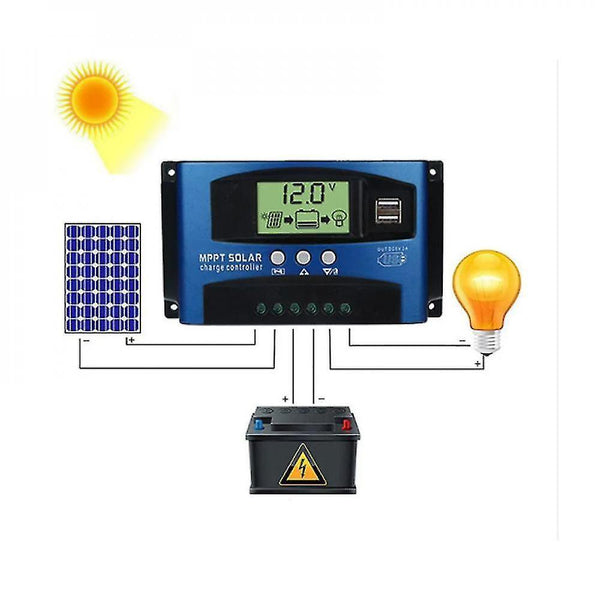 Solar panels 100a mppt solar panel charge regulator controller 12v / 24v auto tracking focus