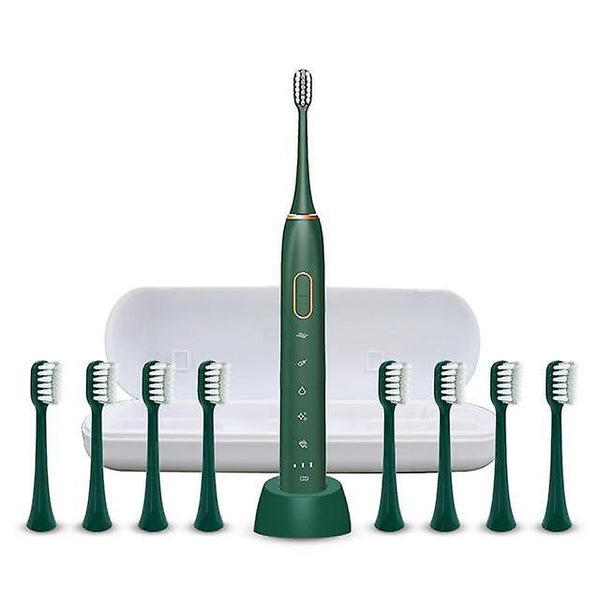 Toothbrushes electric toothbrush 15 modes ultrasonic green