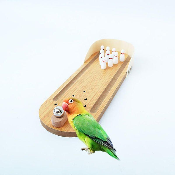 Bird toys parrot bird toy wooden mini desktop bowling parakeet intelligence training game|bird toys