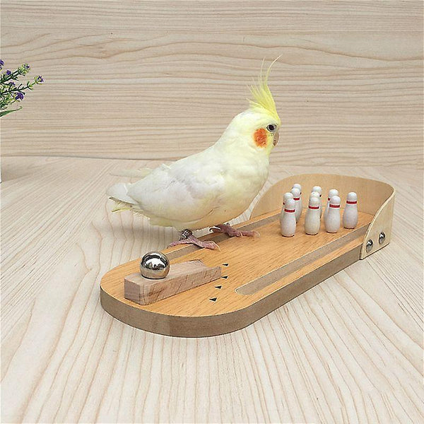 Bird toys parrot bird toy wooden mini desktop bowling parakeet intelligence training game|bird toys