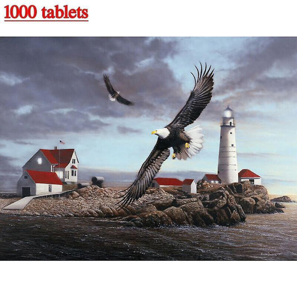 Card Games 69*51CM Jigsaw Puzzle Eagle 1000 Piece Puzzle Brain Game Toy For Adults Kids