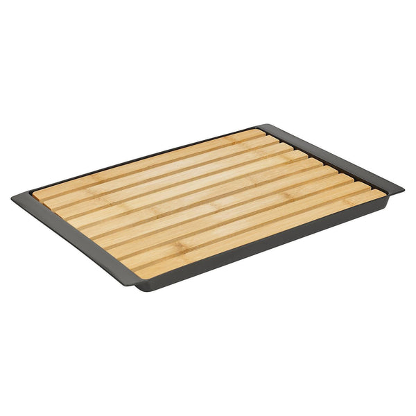 Cutting boards wooden bamboo cutting board with crumb catcher bread chopping tray