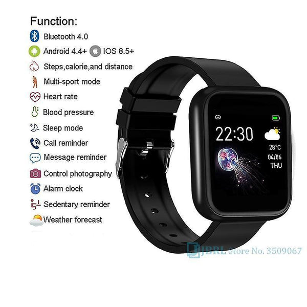 Watches sport silicone smart watch women men smartwatch for android ios smart watches black