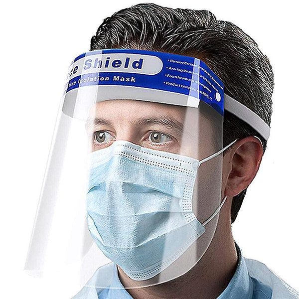 Dust masks 1pc full face shield guard protector mask clear+head band elastic reusable visor