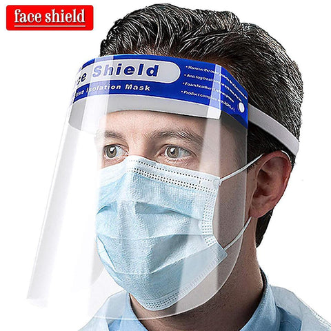 Dust masks 1pc full face shield guard protector mask clear+head band elastic reusable visor