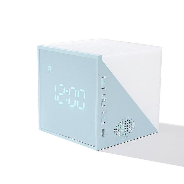 Alarm clocks magic cube led alarm clock night light touch sensor lamp with voice control gray