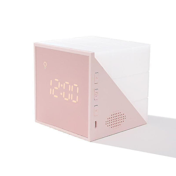 Alarm clocks magic cube led alarm clock night light touch sensor lamp with voice control gray