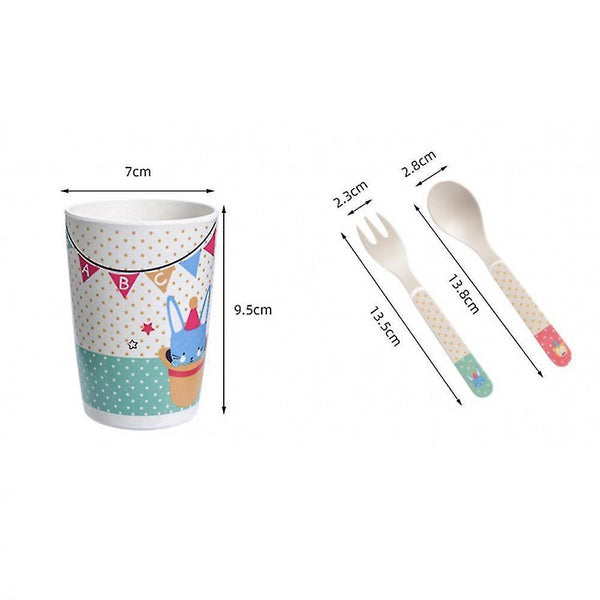 Dinnerware sets homemiyn five-piece bamboo fiber children's tableware monkey pattern kid sets