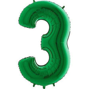 Balloons Giant Green Number '3' Balloon Decoration - Party Supplies