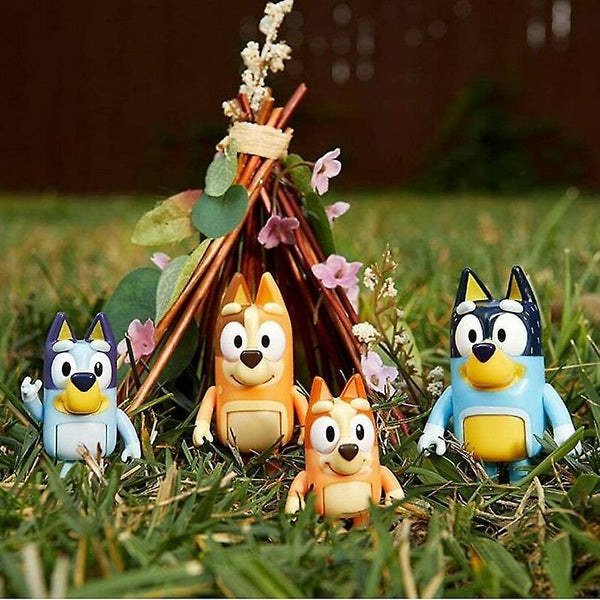 Action Toy Figures Bluey Family Bingo Toys 4Pcs Pack SET 25cm BINGO BLUEY Plush Toy Kid Christmas gi