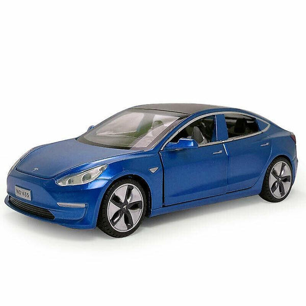 Toy Cars 1:32 Tesla Model 3 Alloy Car Model Kids Christmas gift Blue