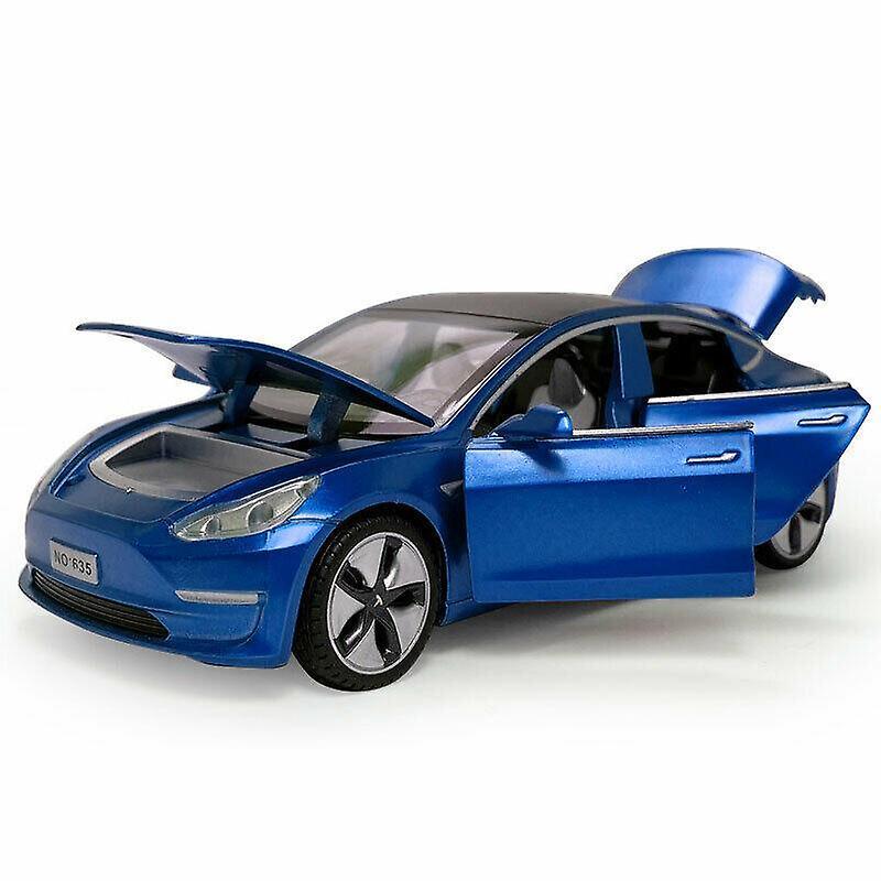 Toy Cars 1:32 Tesla Model 3 Alloy Car Model Kids Christmas gift Blue