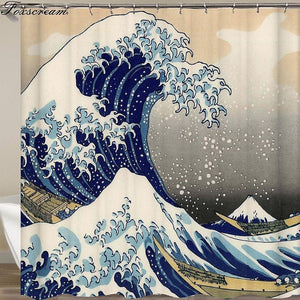 Shower curtains shower curtain the great wave off curtain with sea wave pattern waterproof bathroom 165*180cm