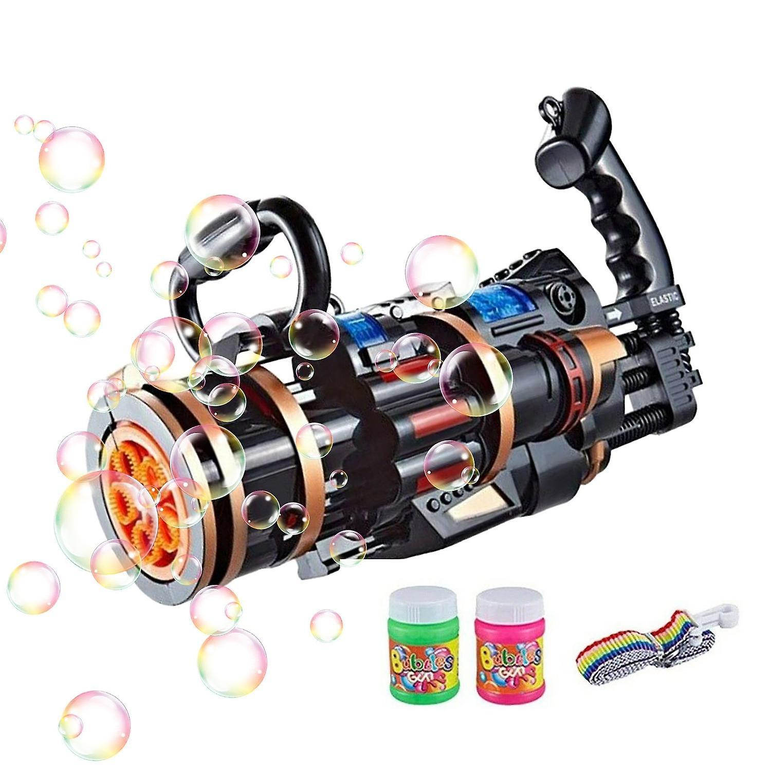 Bubble blowing toys electric bubble machine five hole huge amount electric automatic bubble maker gun black