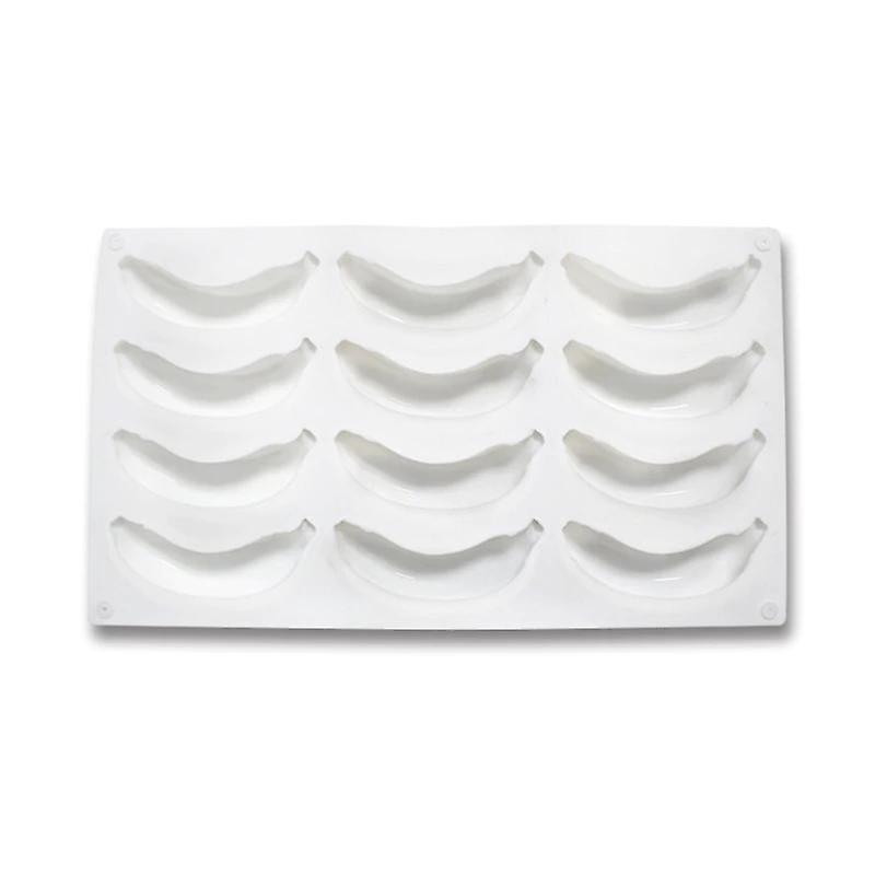 Ice cube trays 12 cavity 3d banana silicone mold for baking chocolate mousse cake ice cream cake molds