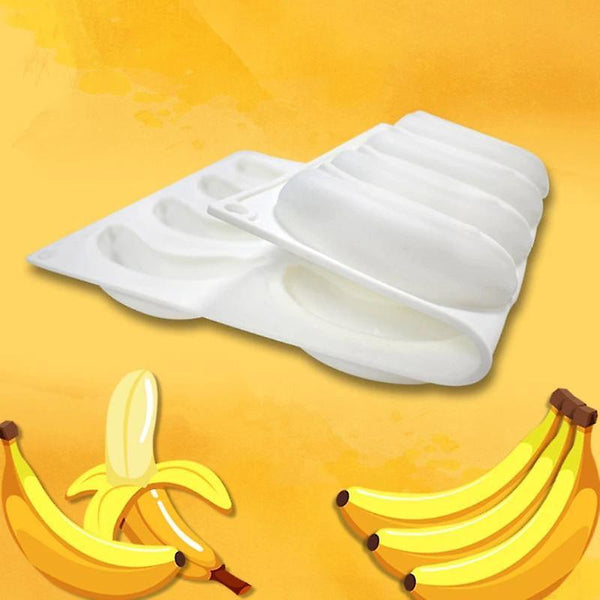 Ice cube trays 12 cavity 3d banana silicone mold for baking chocolate mousse cake ice cream cake molds