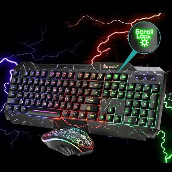 Keyboard trays platforms led gaming keyboard and mouse set usb wired rainbow backlight for laptop desktop