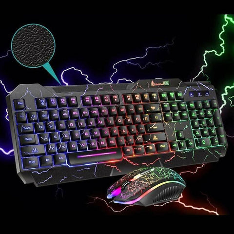 Keyboard trays platforms led gaming keyboard and mouse set usb wired rainbow backlight for laptop desktop