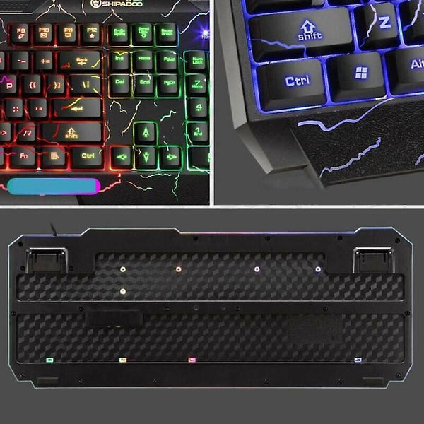 Keyboard trays platforms led gaming keyboard and mouse set usb wired rainbow backlight for laptop desktop