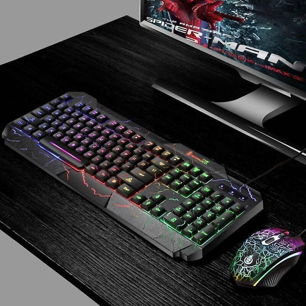 Keyboard trays platforms led gaming keyboard and mouse set usb wired rainbow backlight for laptop desktop