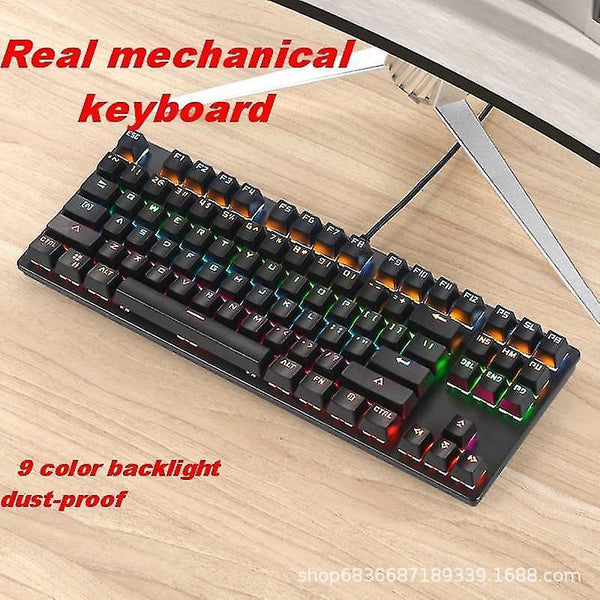 Remote controls gaming mechanical keyboard game anti-ghosting rgb mix backlit blue switch 87key teclado mecanico