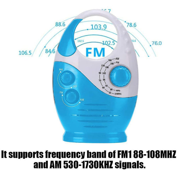 Waterproof Shower Radio Adjustable Volume Shower Am Fm Button Speaker Bathroom Shower Speakers Wireless Radio With Top Handle Radios