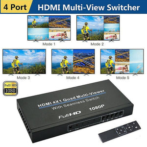 Usb adapters 4x1 hdmi 4 channel quad multi-viewer pip split screen switch seamless switcher