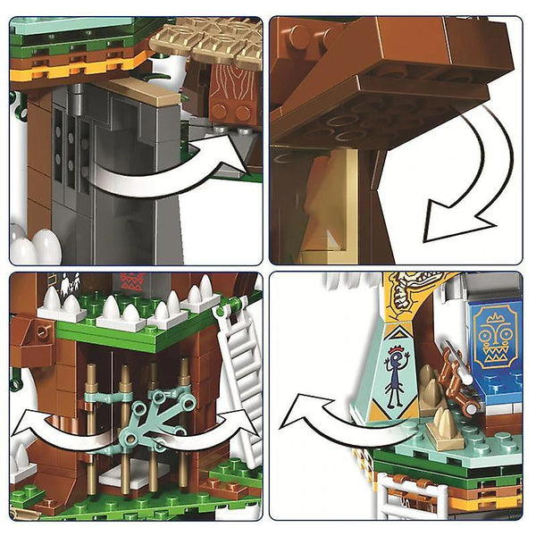 Action Toy Figures 1000Pcs Jurassic World Dinosaur Tree House Building Blocks