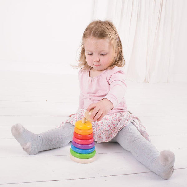 Sorting Stacking Toys My First Wooden Rainbow Stacker - Stacking Rings