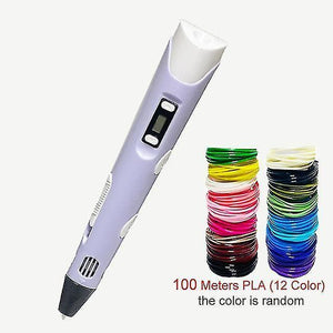 3D printers 3d printing pen diy drawing pen with lcd display 3d pen with 12 colors 100 meter pla filament