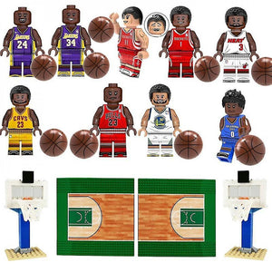 Action Toy Figures Nba Basketball Building Block Set Basketball Star Kobe Jordan Minifigure Basketba