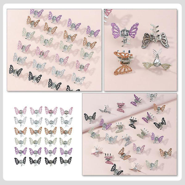 2.2X1.8X1.4CM unisex Hair Pins, Claws & Clips 24pcs Girls Hair Butterflies Clips All-match Hair Styling Clamps Decorative Baby Barrettes