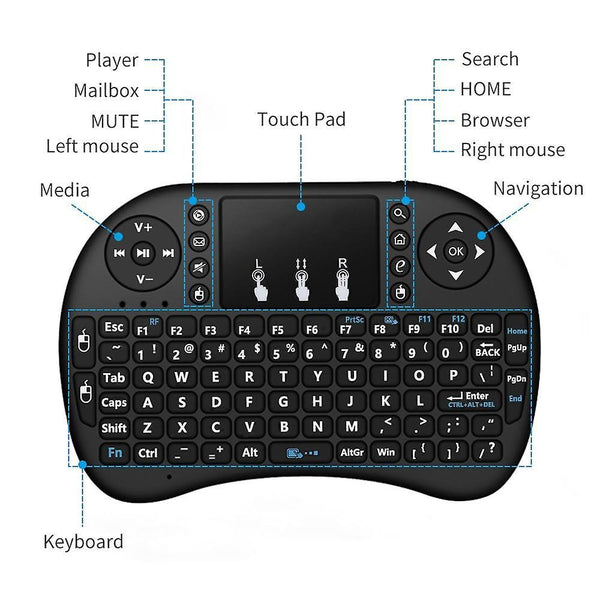 Remote controls i8 air mouse 2.4Ghz mini keyboard wireless touchpad